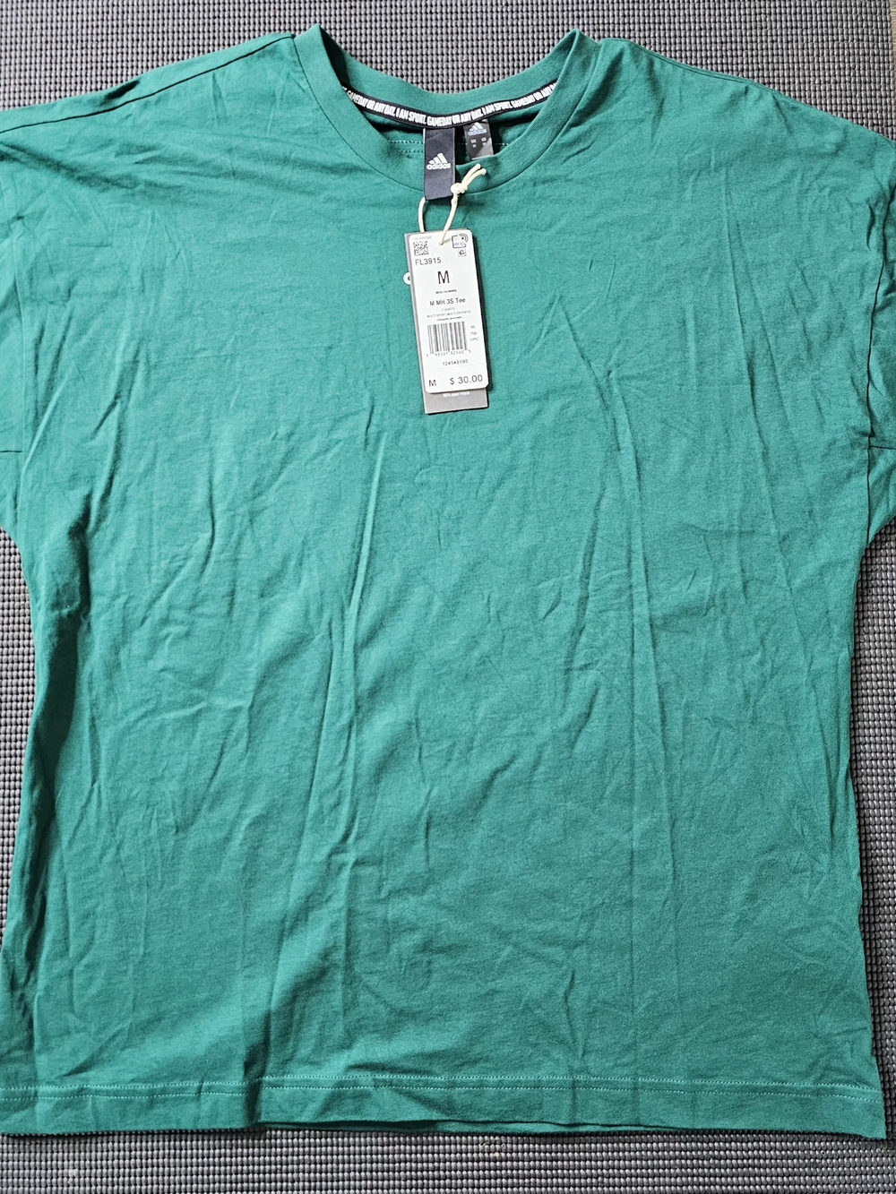 Adidas Must Haves 3-Stripes Tee Green T-Shirt Men's Size M New With Tags FL3915